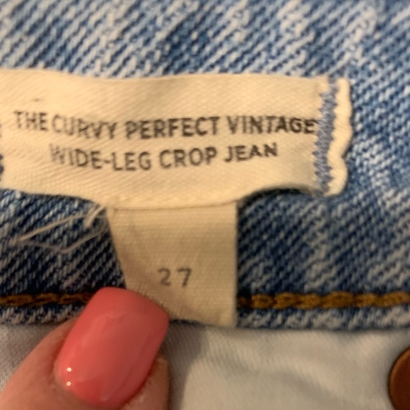 Madewell Light Blue Curvy Perfect Vintage Wide Leg Crop Size 27 Jeans - Picture 5 of 5